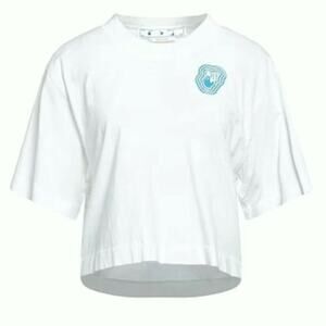 Off White Fluo Swimming Man Cotton Cropped T shirt L